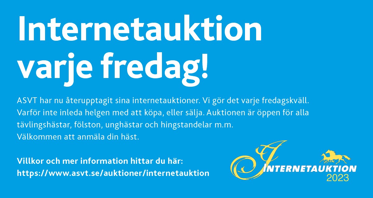 Anmälan öppen till veckans Internetauktion!