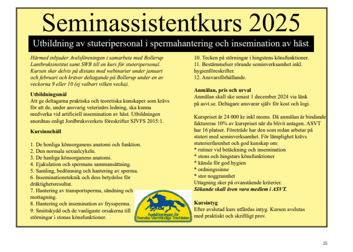 Drygt en vecka kvar av anmälningstiden till seminassistentkursen!